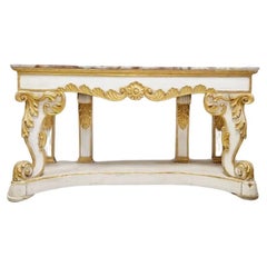 Antique Huge 19th Century French Console Table with Marble Top