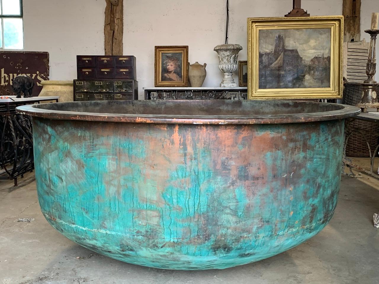 Hand-Crafted Huge 19th Century French Copper Cheese Vat