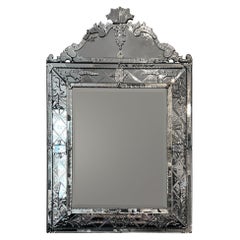 Grand miroir vénitien français du 19ème siècle