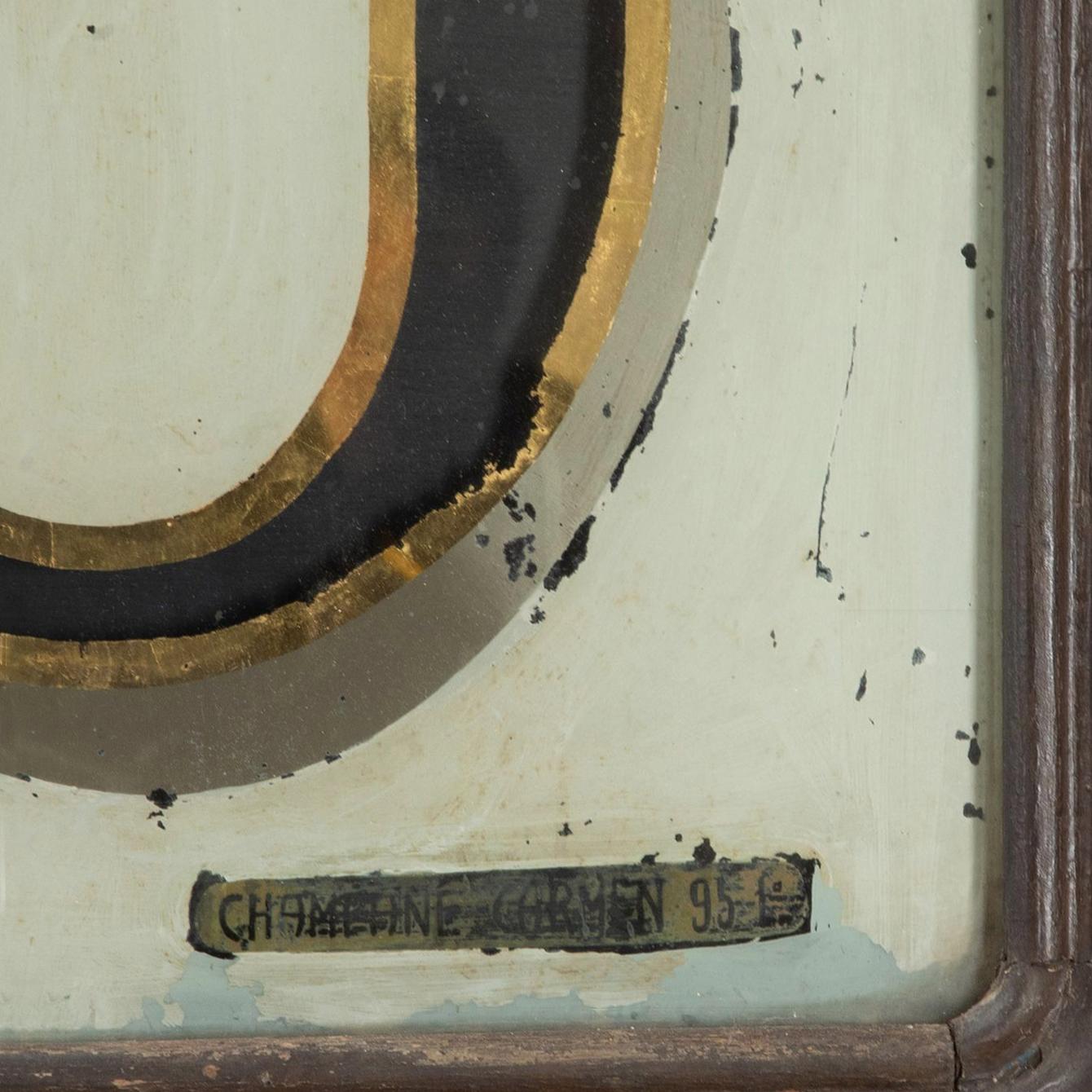 Art Nouveau Huge 19th Century Gilded and Reverse Painted Shop Sign For Sale