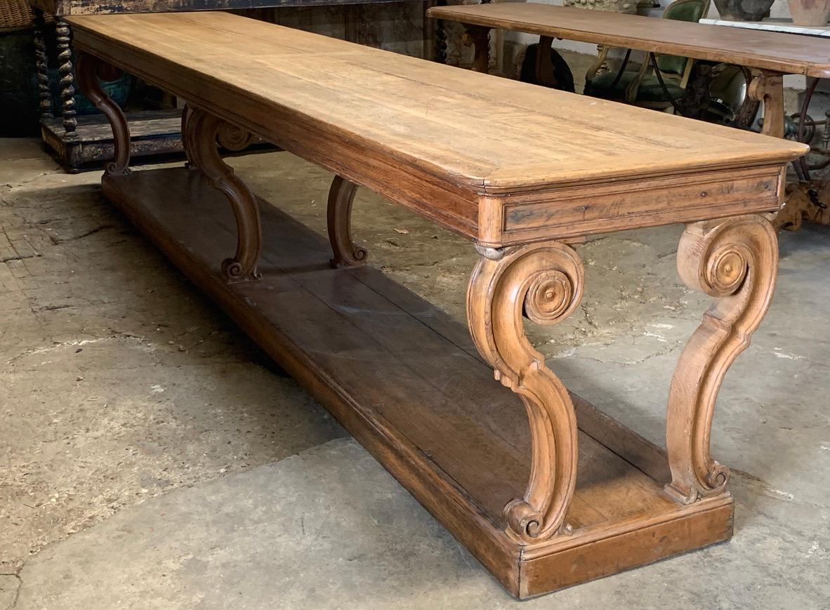 French Huge 19th Century Oak Drapers Table