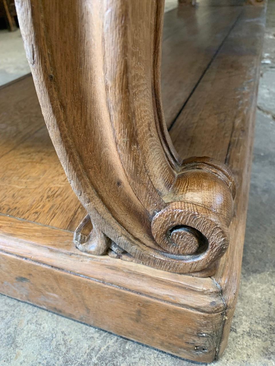 Hand-Carved Huge 19th Century Oak Drapers Table