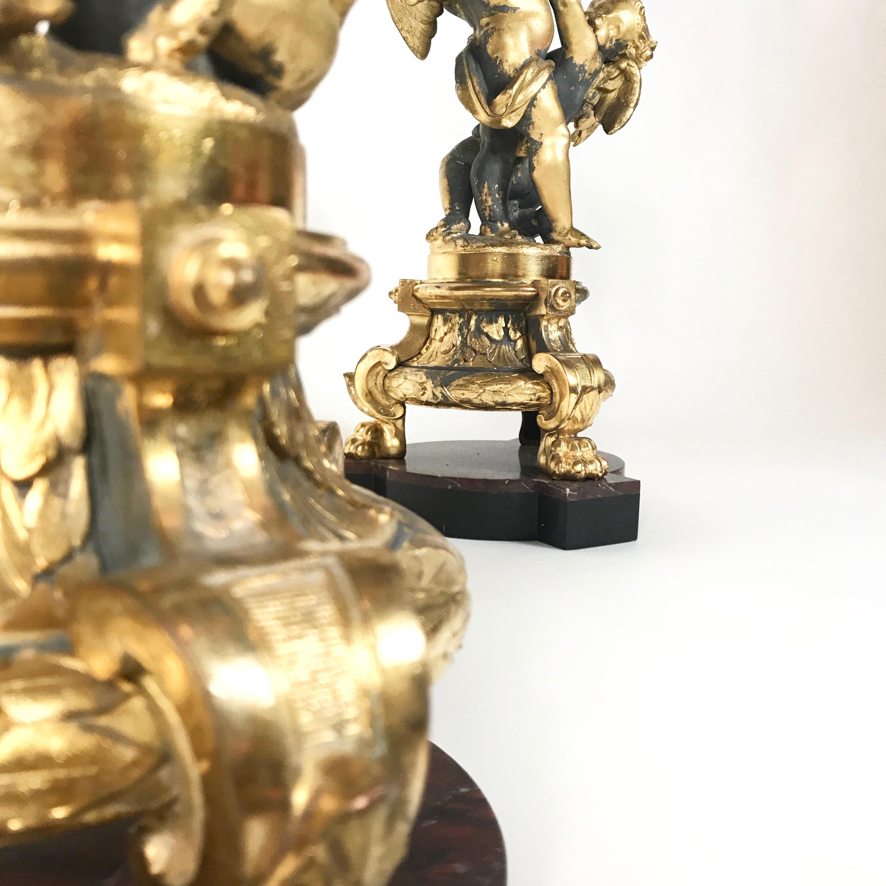 Pair Huge 19th Century Philippe Mourey Ormolu Putti Candelabras, 1870s, France For Sale 5