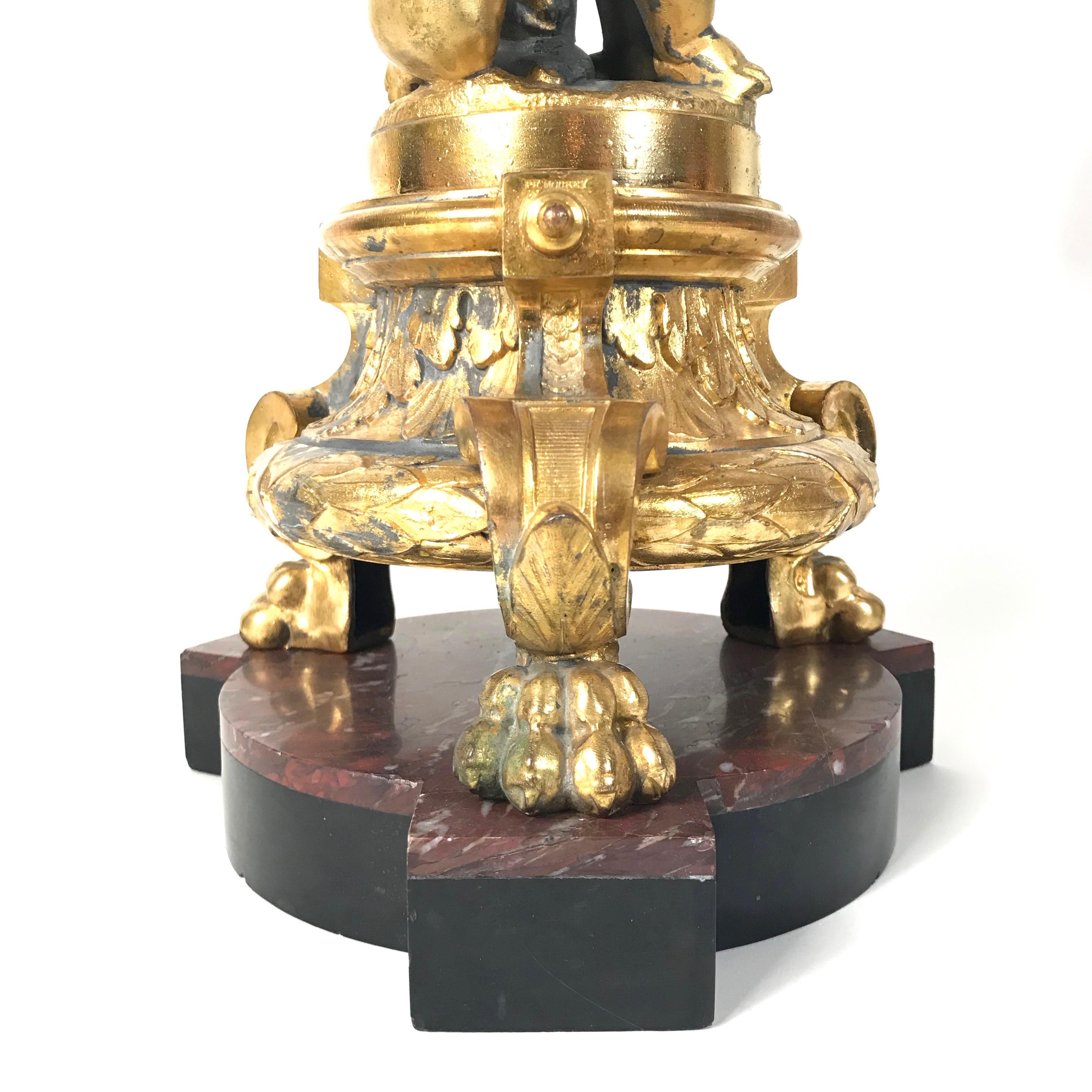 Pair Huge 19th Century Philippe Mourey Ormolu Putti Candelabras, 1870s, France For Sale 5