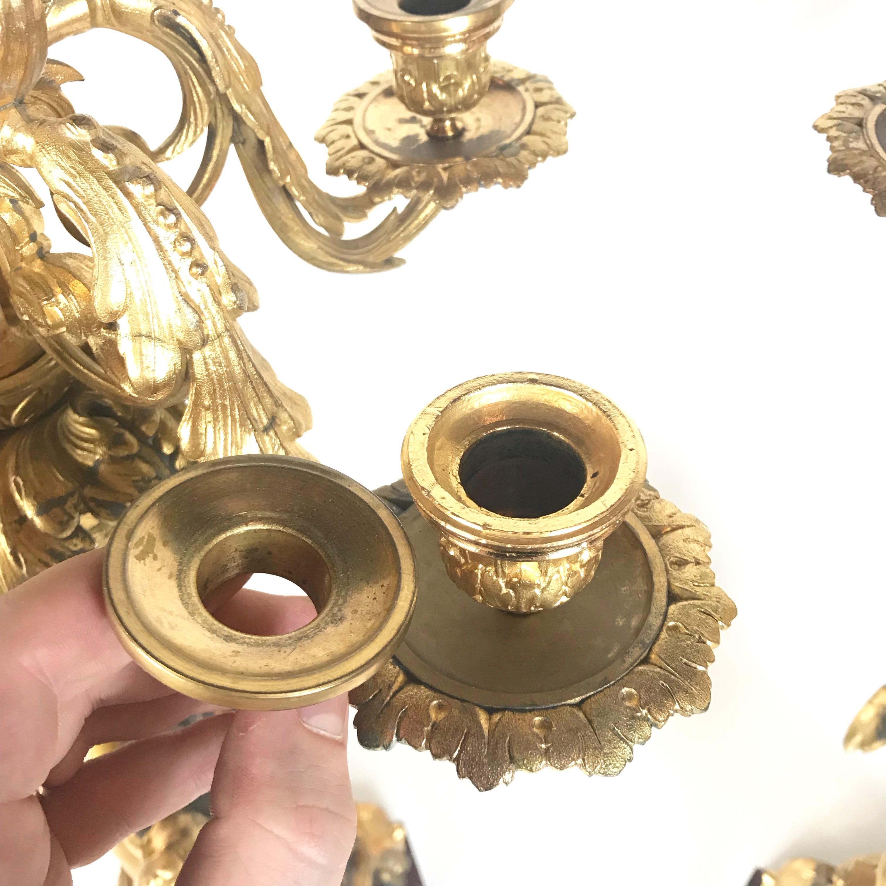 Coppia di enormi candelabri Putti Philippe Mourey del XIX secolo, Ormolu, 1870, Francia in vendita 9