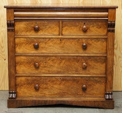 Huge 19th Century Victorian Light Flamed Hardwood Chest of Drawers Hidden Drawer