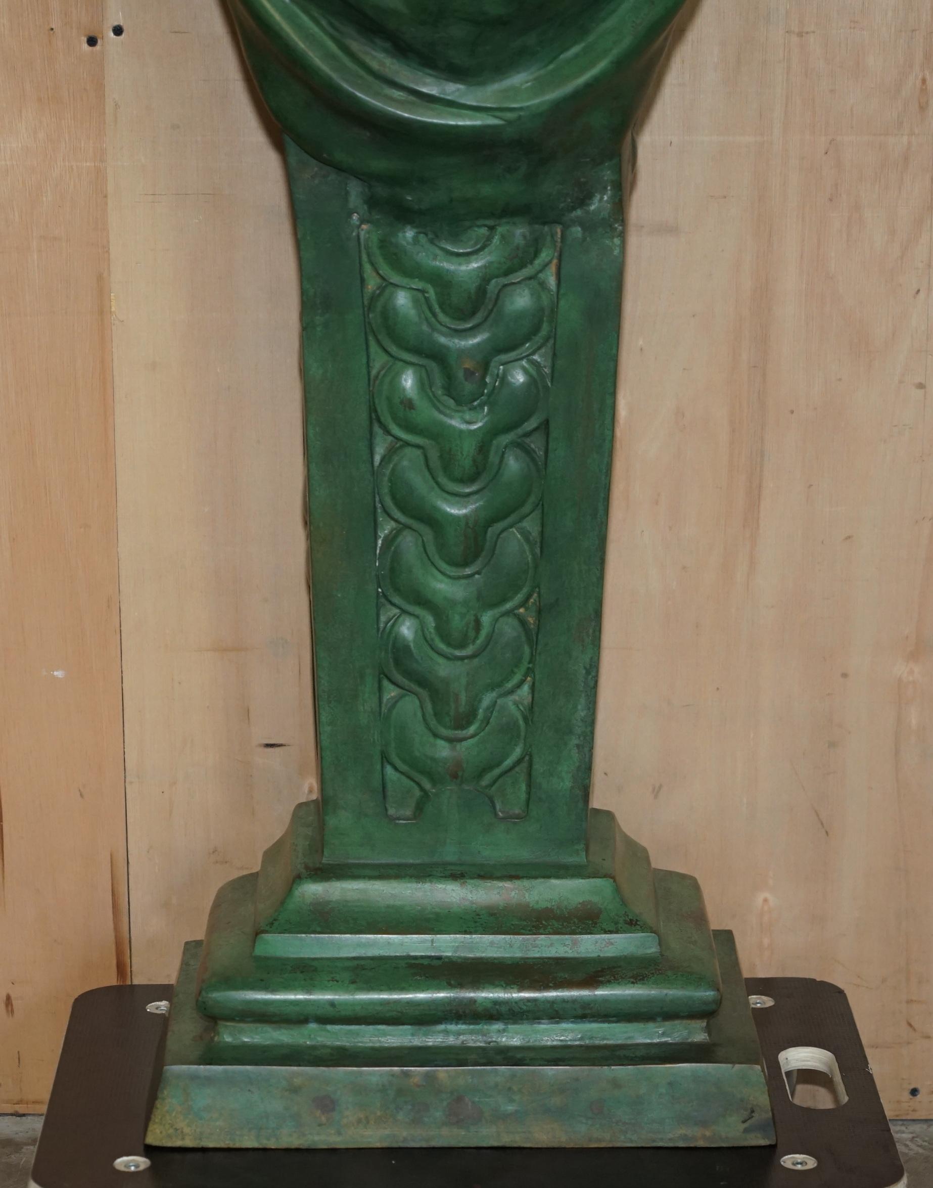 HUGE 2 METER TALL ViNTAGE VERDIGRIS BRONZE TELAMON TERM GRECO STYLE Roman en vente 2