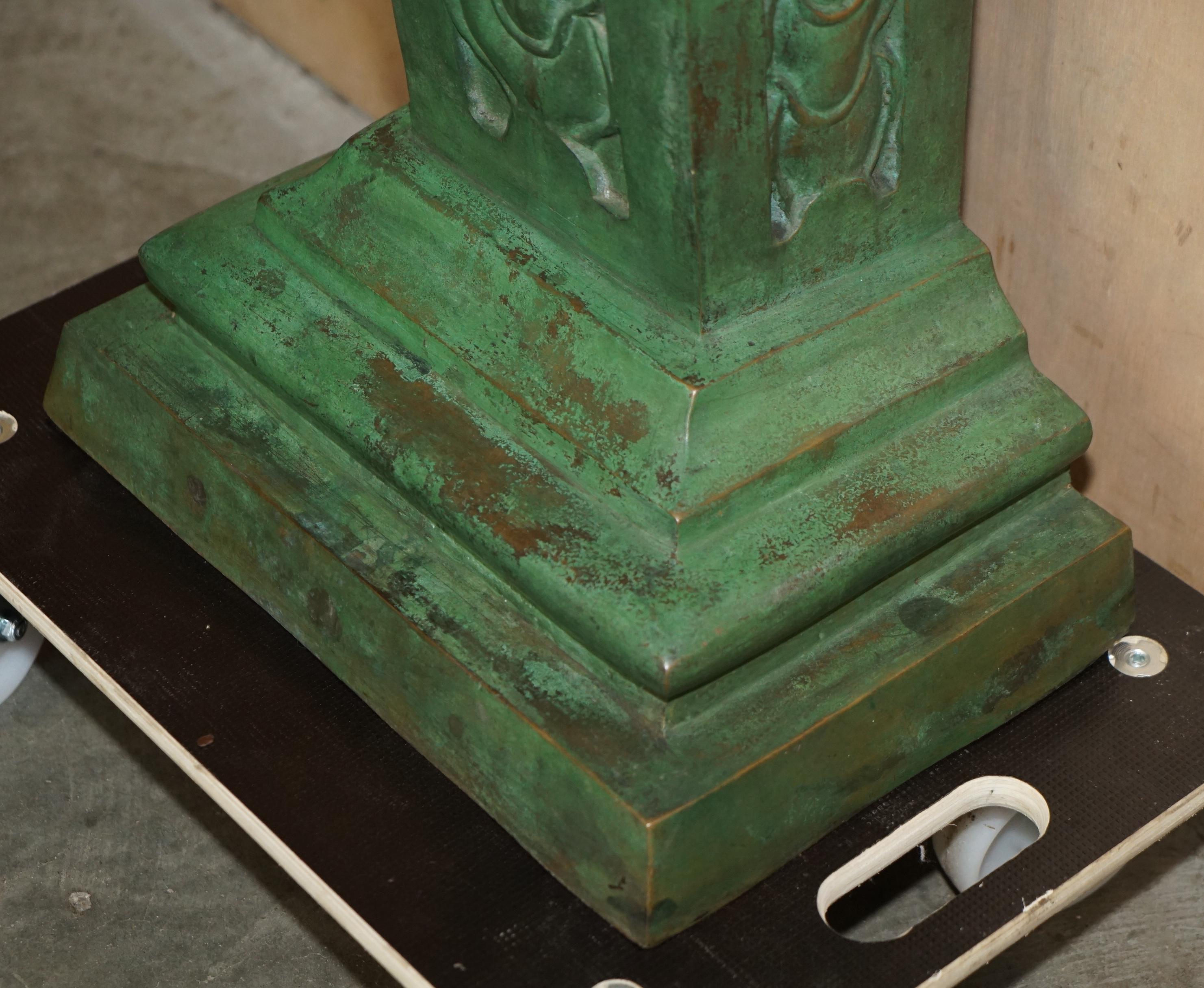 HUGE 2 METER TALL ViNTAGE VERDIGRIS BRONZE TELAMON TERM GRECO STYLE Roman en vente 4