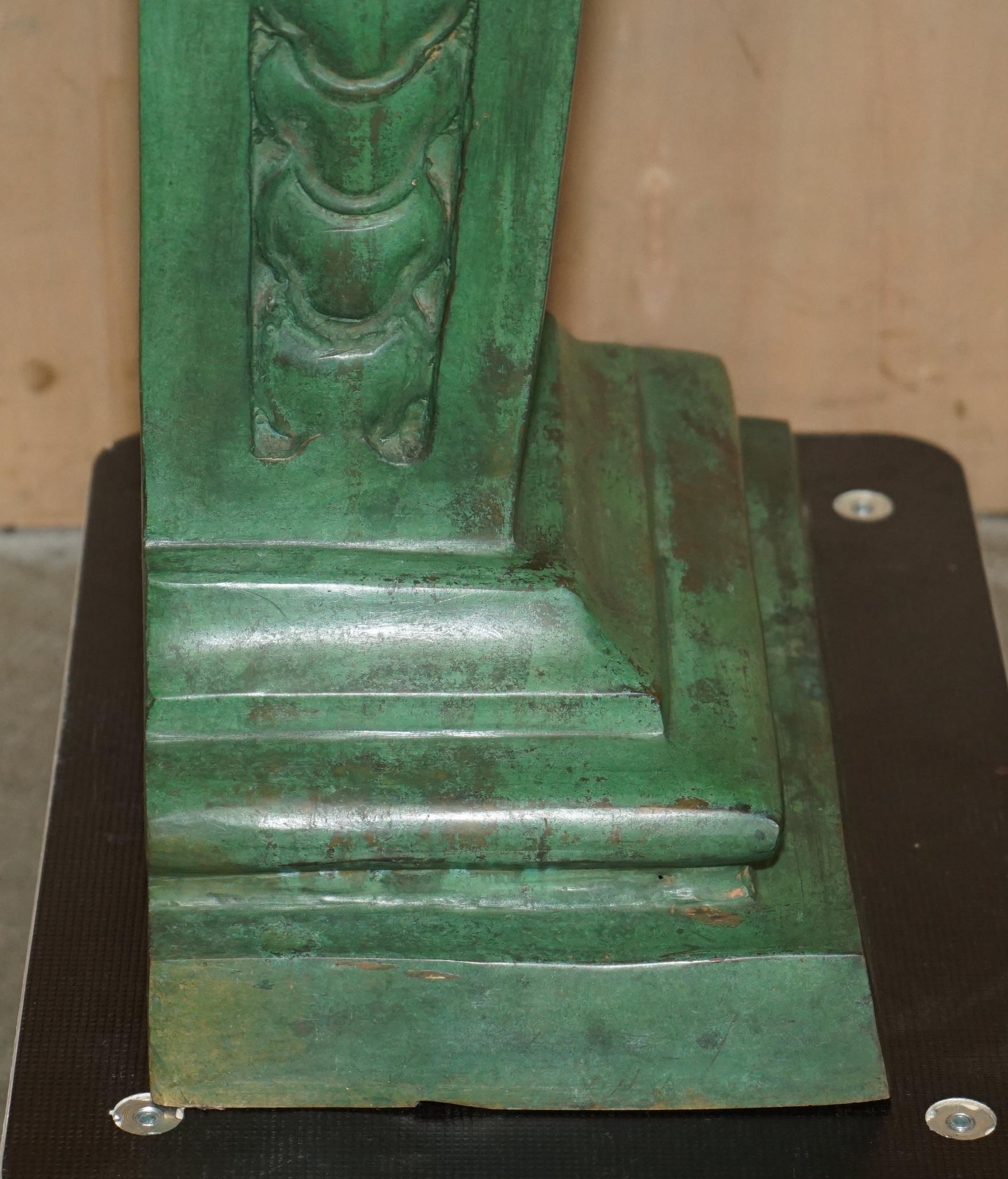 HUGE 2 METER TALL ViNTAGE VERDIGRIS BRONZE TELAMON TERM GRECO STYLE Roman en vente 8
