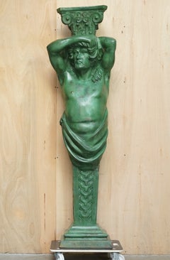 HUGE 2 METER TALL ViNTAGE VERDIGRIS BRONZE TELAMON TERM GRECO ROMAN Style STATUE
