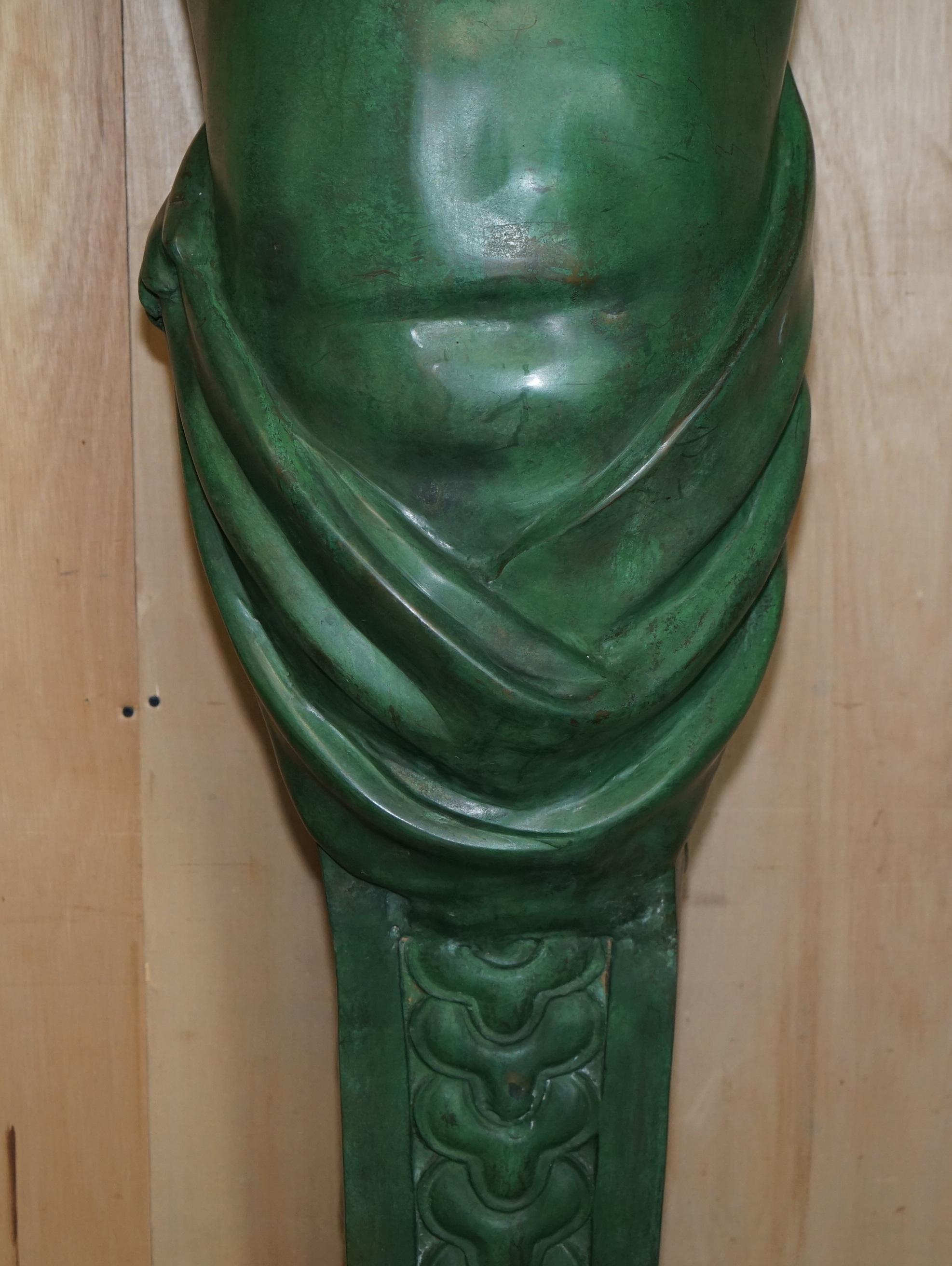 HUGE 2 METER TALL ViNTAGE VERDIGRIS BRONZE TELAMON TERM GRECO STYLE Roman en vente 1