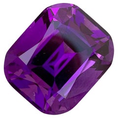 Huge 20.60 Carat Natural Loose Dark Purple Amethyst Cushion Shape Gemstone 