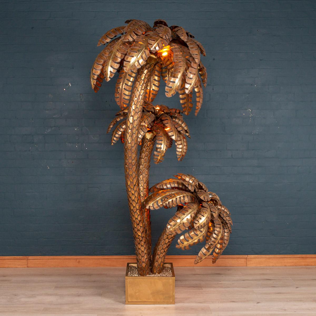 French Huge 20th Century Palm Tree Floor Lamp by Maison Jansen, France, circa 1970
