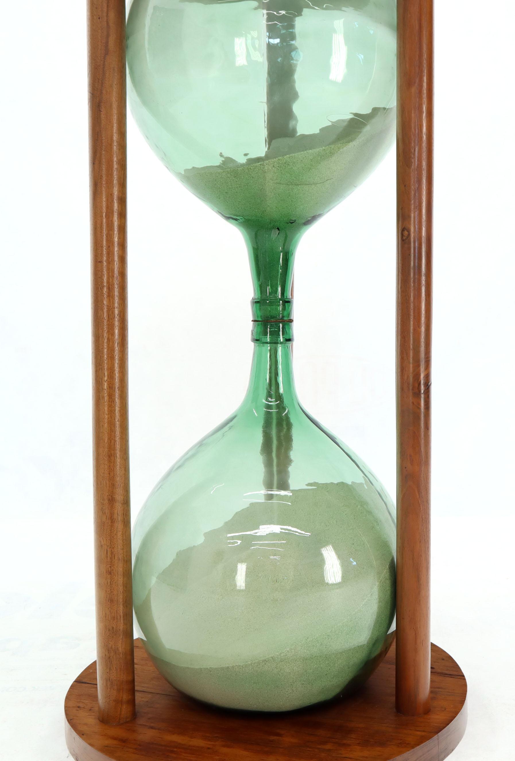 Huge 44” Tall Table Pedestal Sandglass Hourglass Timer Sculpture Artist In Good Condition In Rockaway, NJ