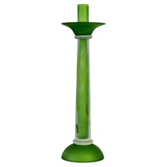 Huge Green Vintage Venetian Murano Glass Candlestick Holder by Cenedese