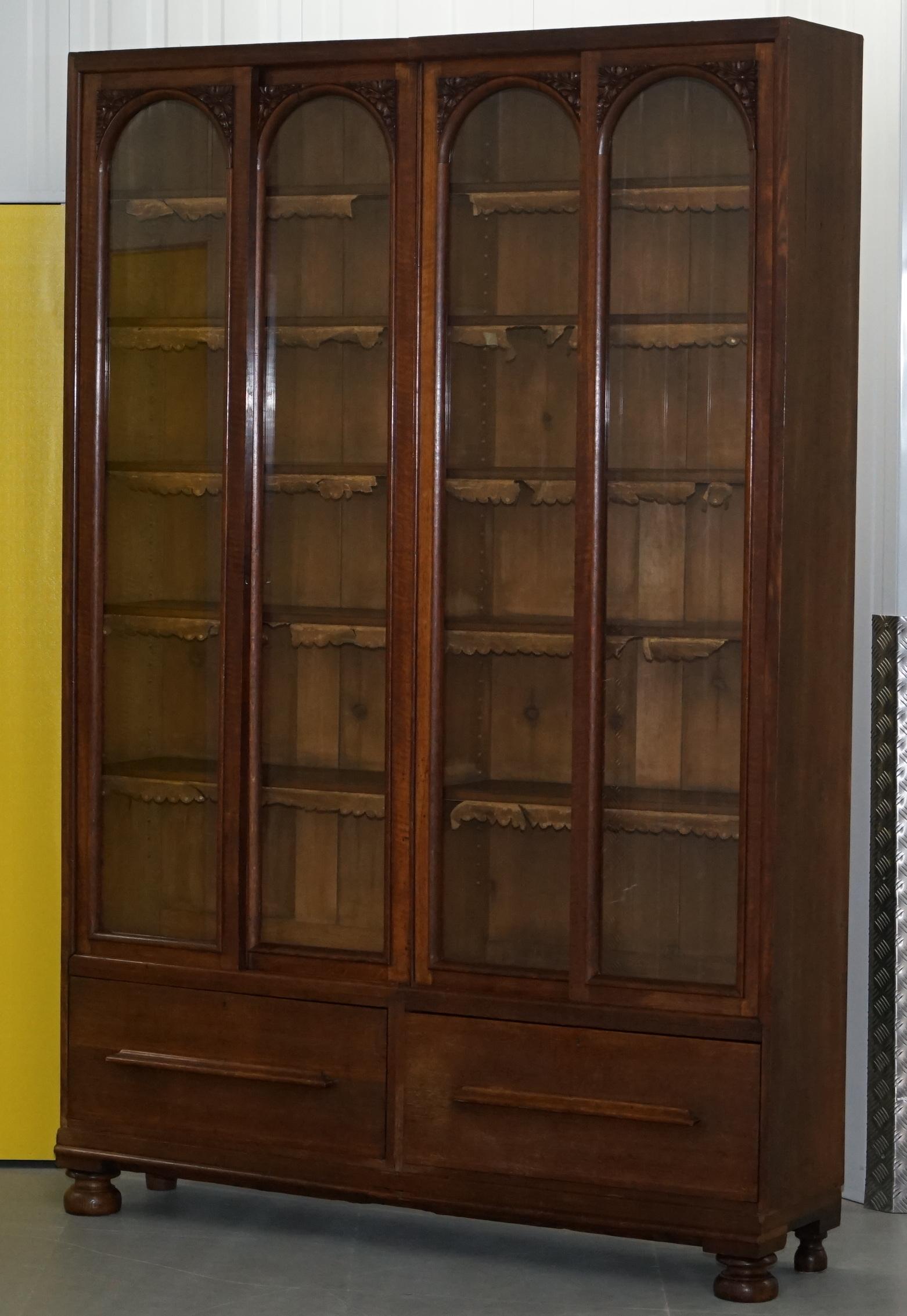 library bookcase with glass doors