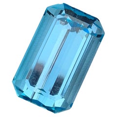 Huge 24.30 Carat Loose Sky Blue Topaz Emerald Cut From Brazil