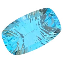 Grande topaze bleu ciel non sertie de 24,70 carats pour collier bijoux 