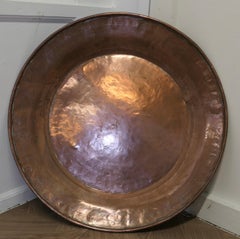 Énorme plaque murale ronde en cuivre Craft de 2,5 pieds de diamètre