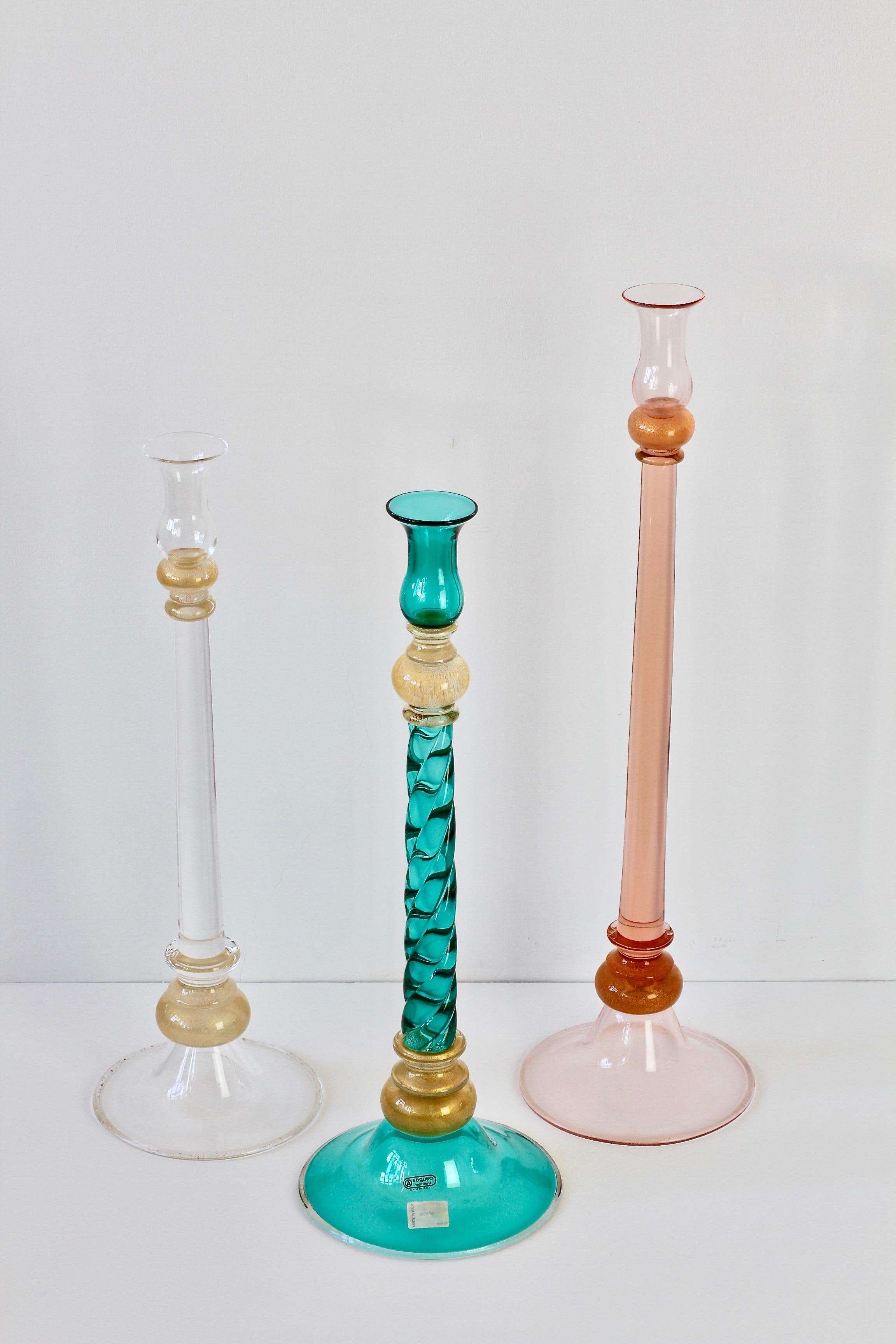 italian glass candle holders