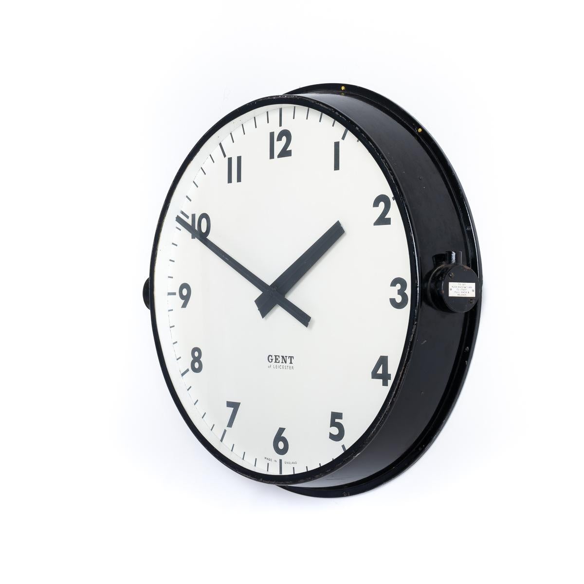 Huge 27" Gent of Leicester Vintage Railway Station Clock For Sale at