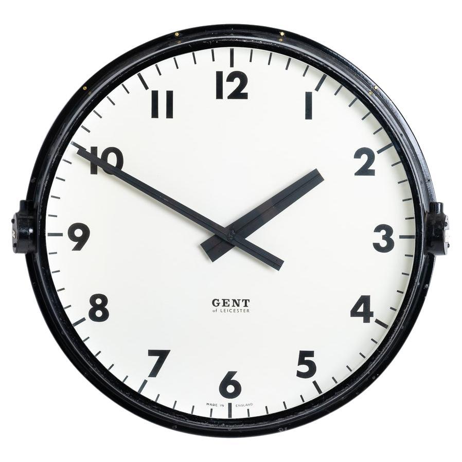 Double Side Vintage French Ato Brillie Station Railway Clock Industrial