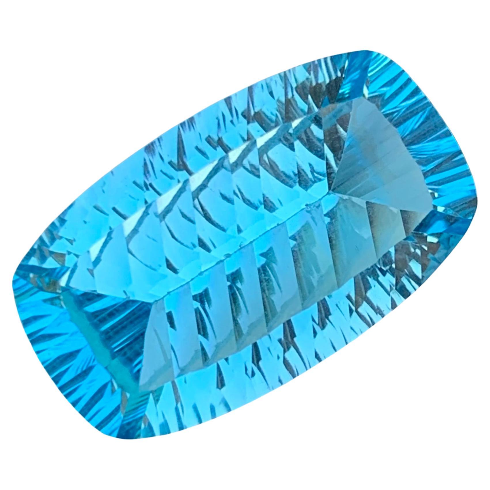 Huge 28.25 Carats Stunning Loose Sky Blue Topaz Laser Cut For Necklace Jewelry For Sale