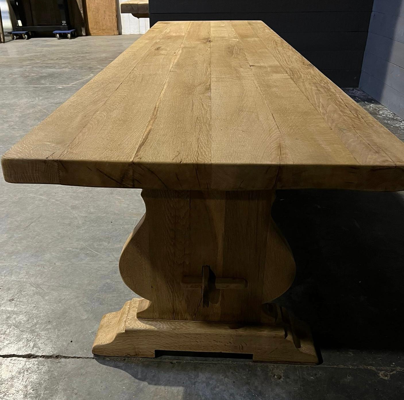 Huge 3 Meter French Bleached Oak Farmhouse Dining Table  5