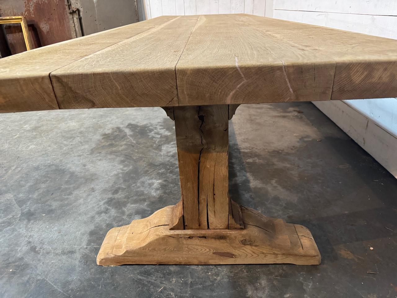 Huge 3 Meter French Bleached Oak Farmhouse Dining Table  For Sale 6