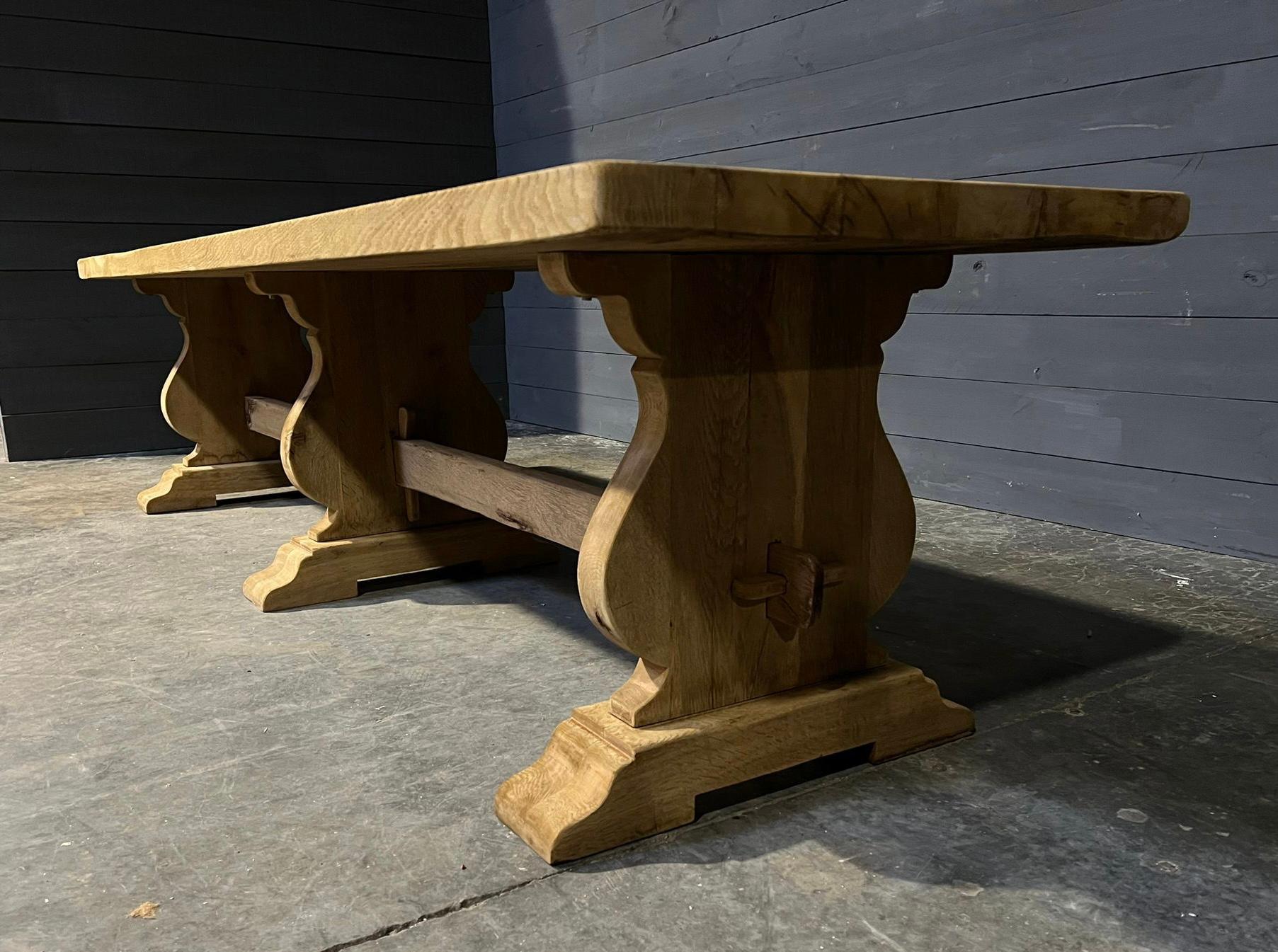 Huge 3 Meter French Bleached Oak Farmhouse Dining Table  7