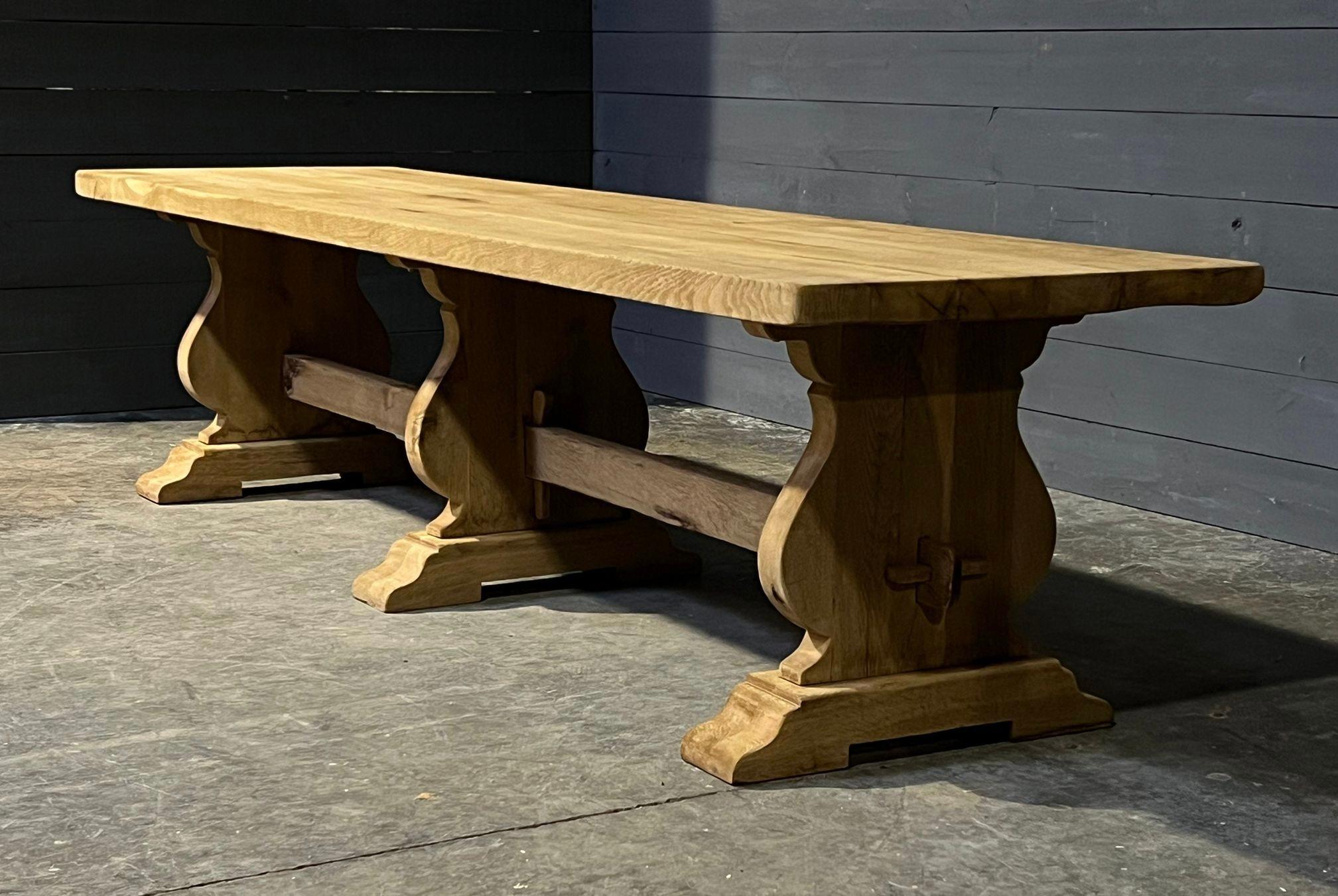 Huge 3 Meter French Bleached Oak Farmhouse Dining Table  8