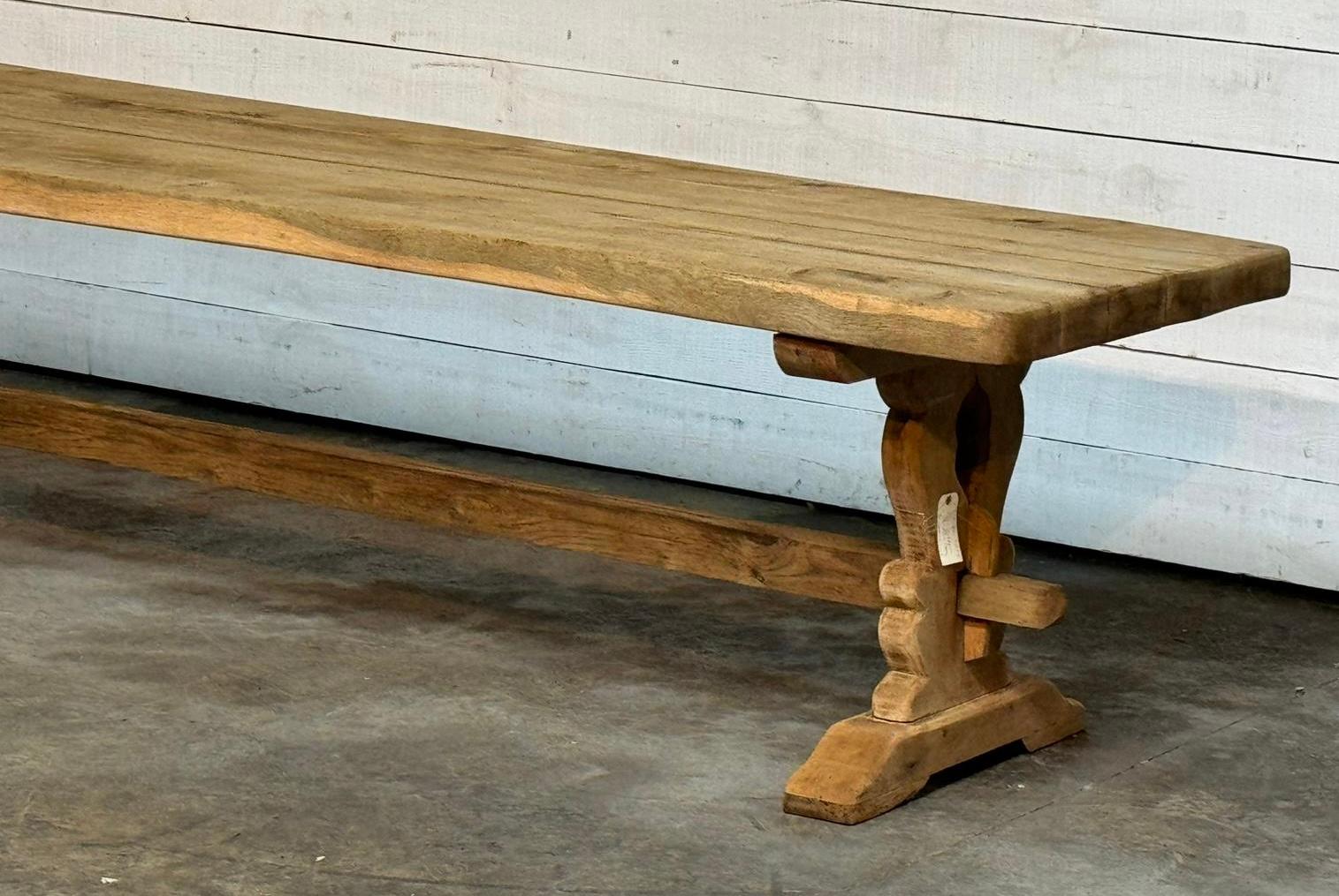 Huge 3 Meter French Bleached Oak Farmhouse Dining Table For Sale 9