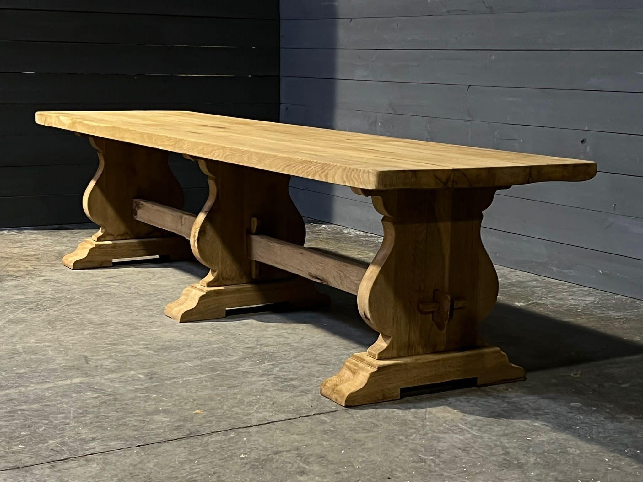 Huge 3 Meter French Bleached Oak Farmhouse Dining Table  9