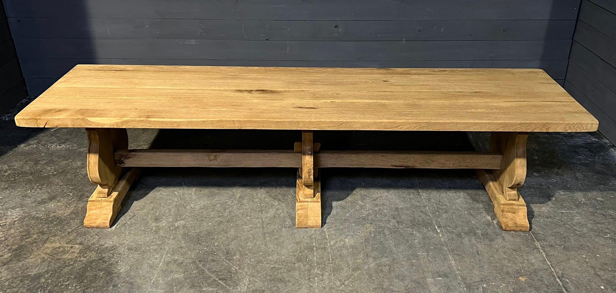 355 Table Huge 3 Meter French Bleached Oak Farmhouse Dining Table For Sale at 1stDibs