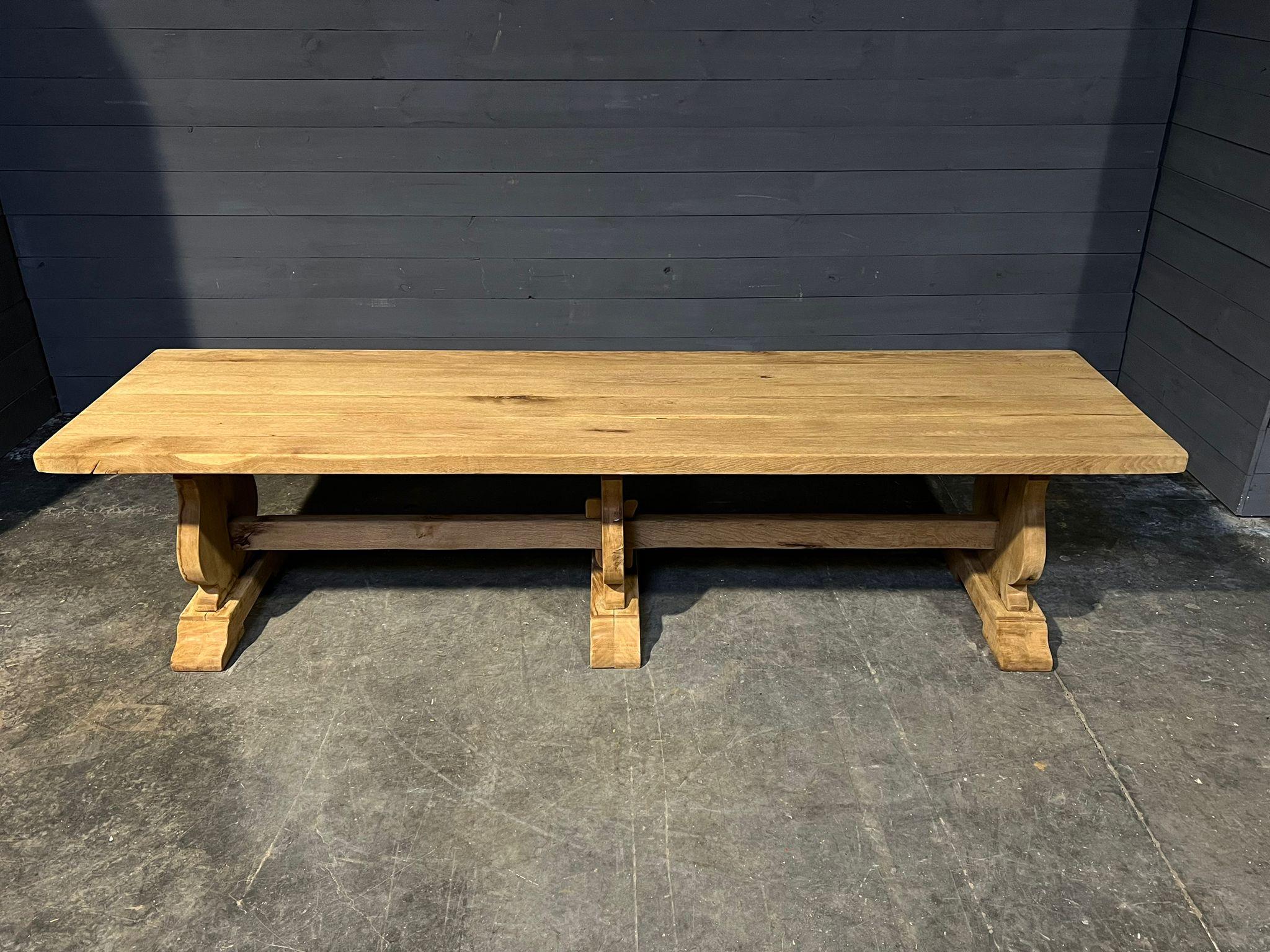 Huge 3 Meter French Bleached Oak Farmhouse Dining Table  1