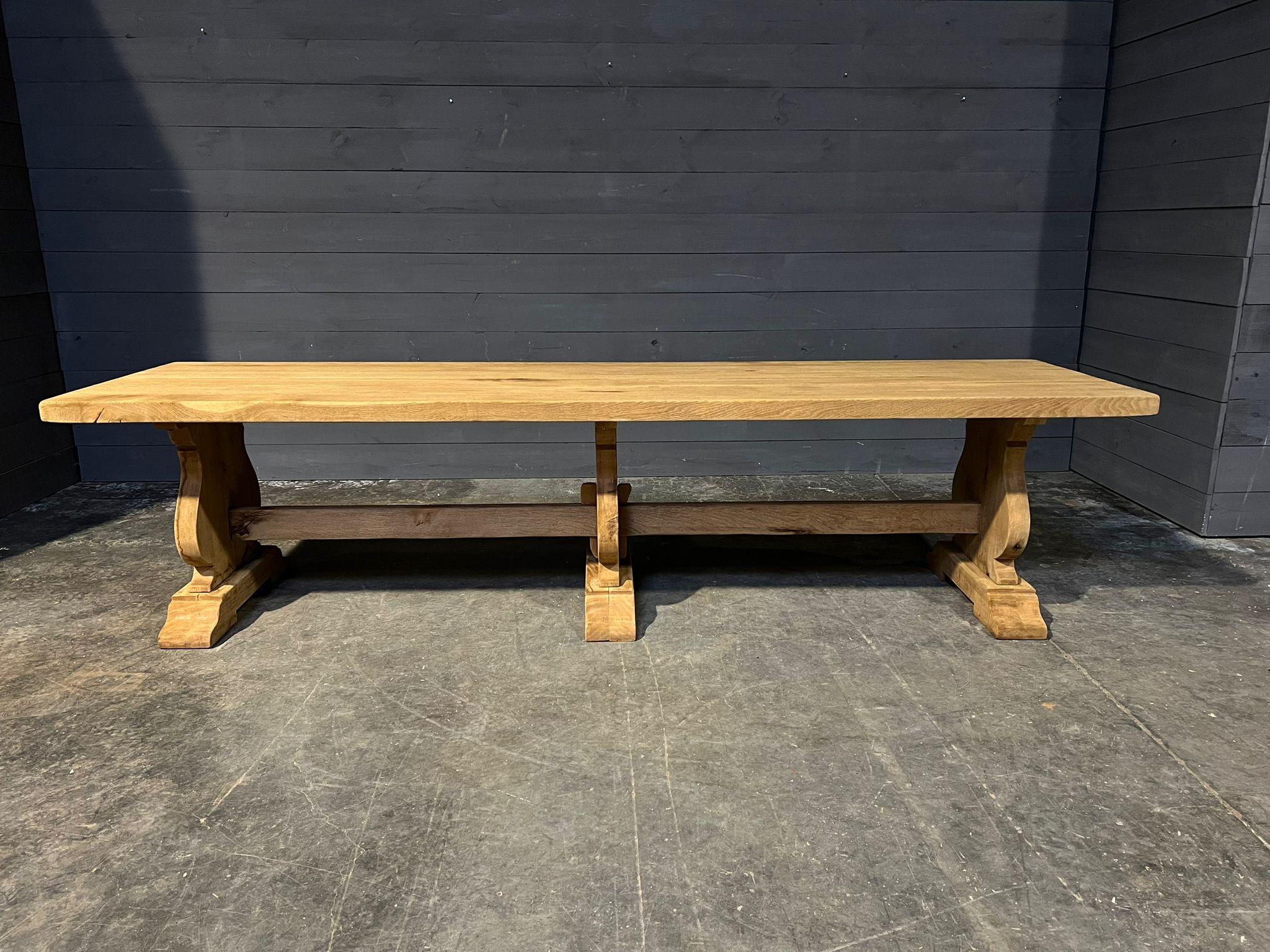 Huge 3 Meter French Bleached Oak Farmhouse Dining Table  3