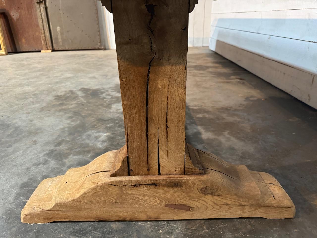 Huge 3 Meter French Bleached Oak Farmhouse Dining Table  For Sale 5