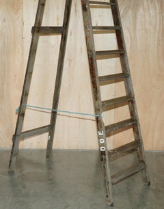 HUGE 3+ METER TALL DOE TS73 STAMPED FRUIT PICKERS PAINTERS ANTiQUE 1880 LADDER