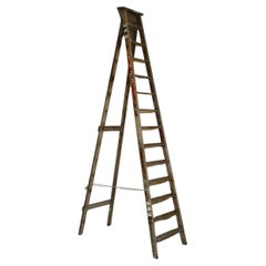 HUGE 3+ METER TALL DOE TS73 STAMPED FRUIT PICKERS PAINTERS ANTiQUE 1880 LADDER