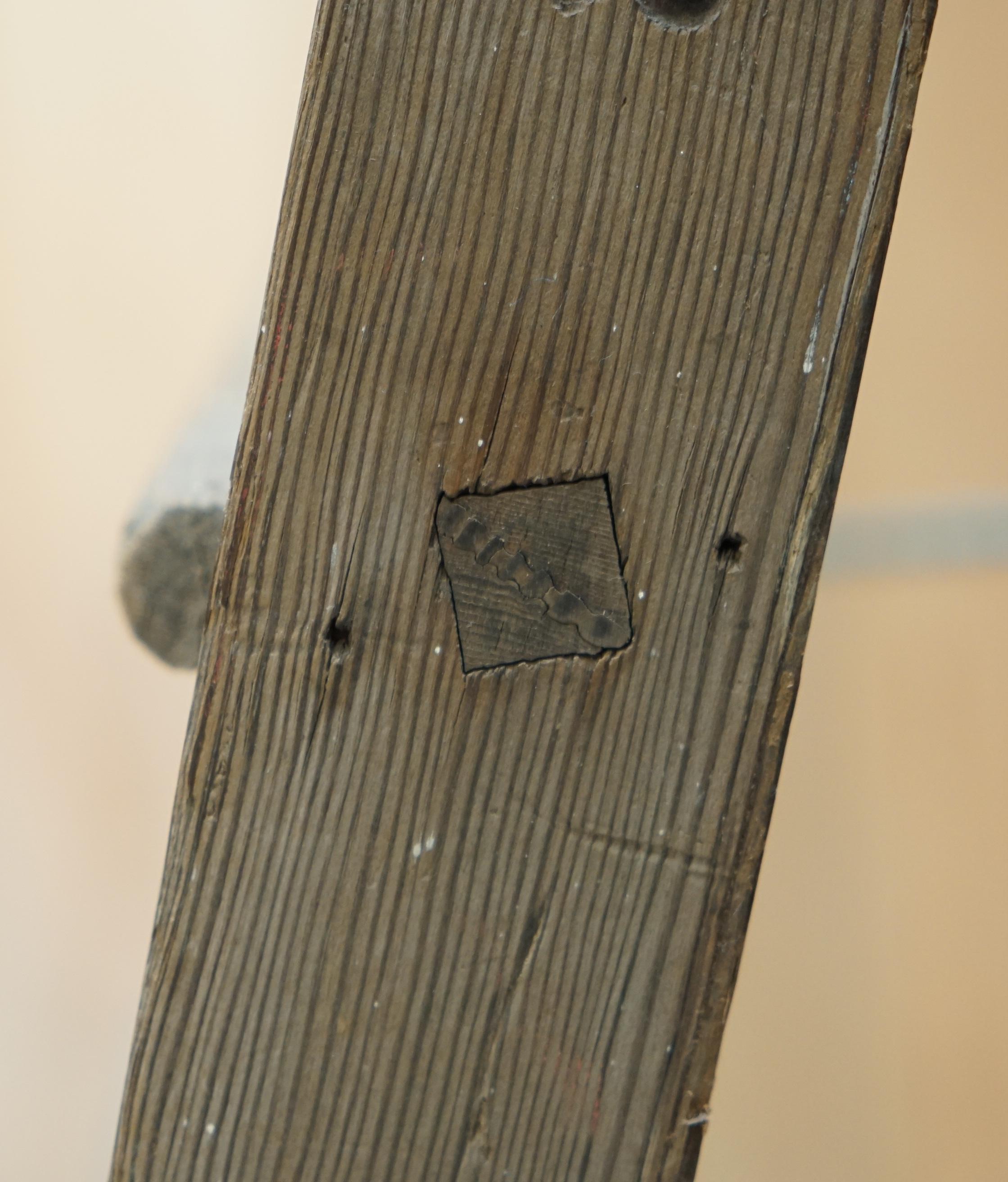Pine HUGE 3+ METER TALL ER STAMPED FOR THE CROWN ESTATE FRUIT PiCKERS PAINTERS LADDER For Sale