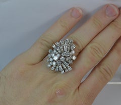 Huge 3.00 Carat Diamond 18 Carat White Gold Cluster Cocktail Ring