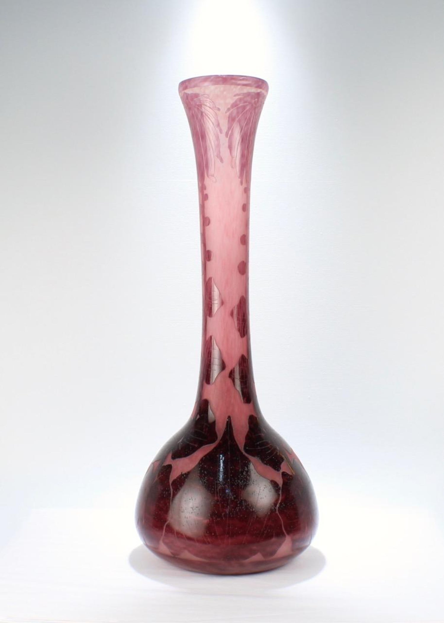 Huge Charles Schneider Le Verre Francais French Art Nouveau Dahlia Glass Vase For Sale At 1stdibs