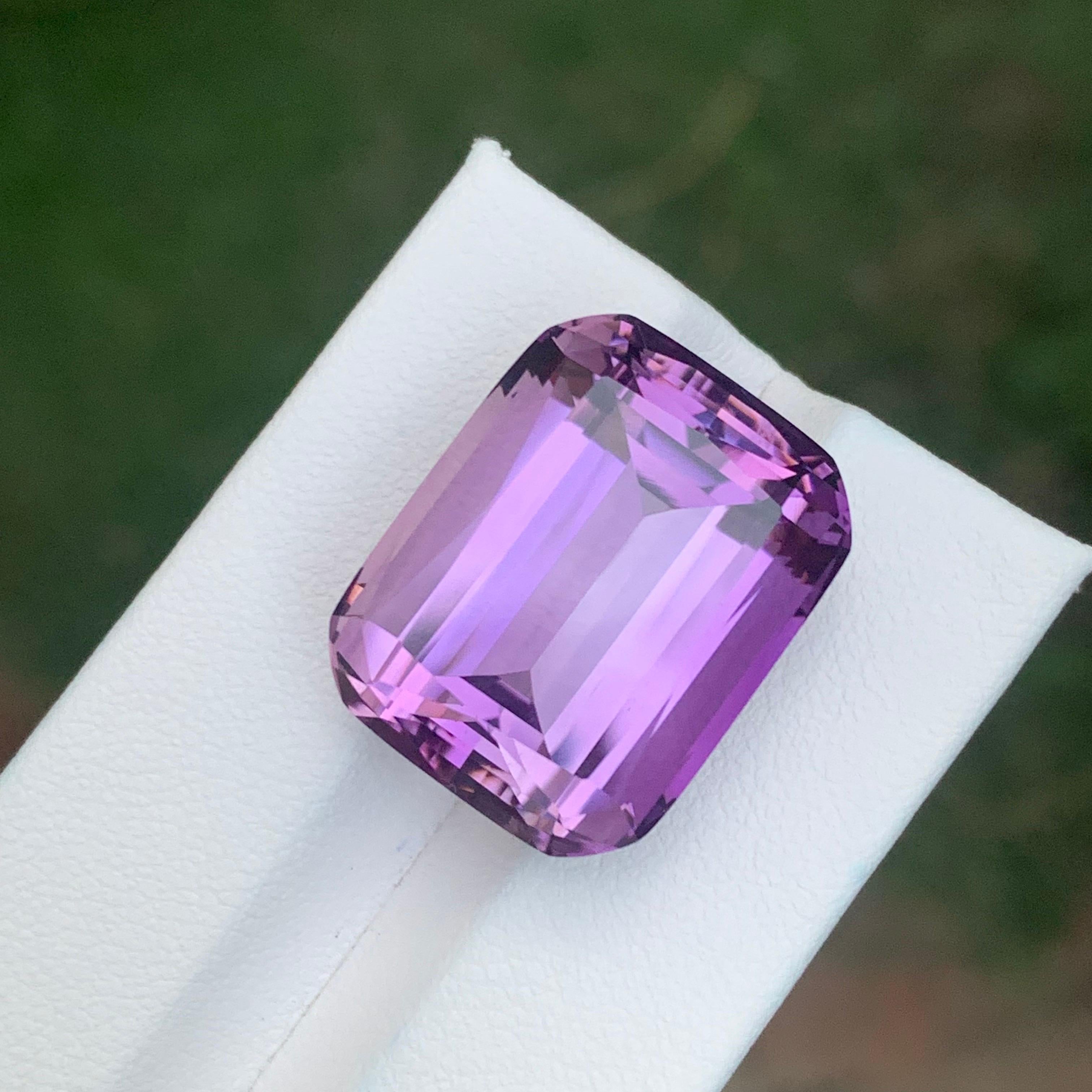 Huge 31.00 Carat Natural Loose Amethyst Cushion Shape Gemstone For Sale 4
