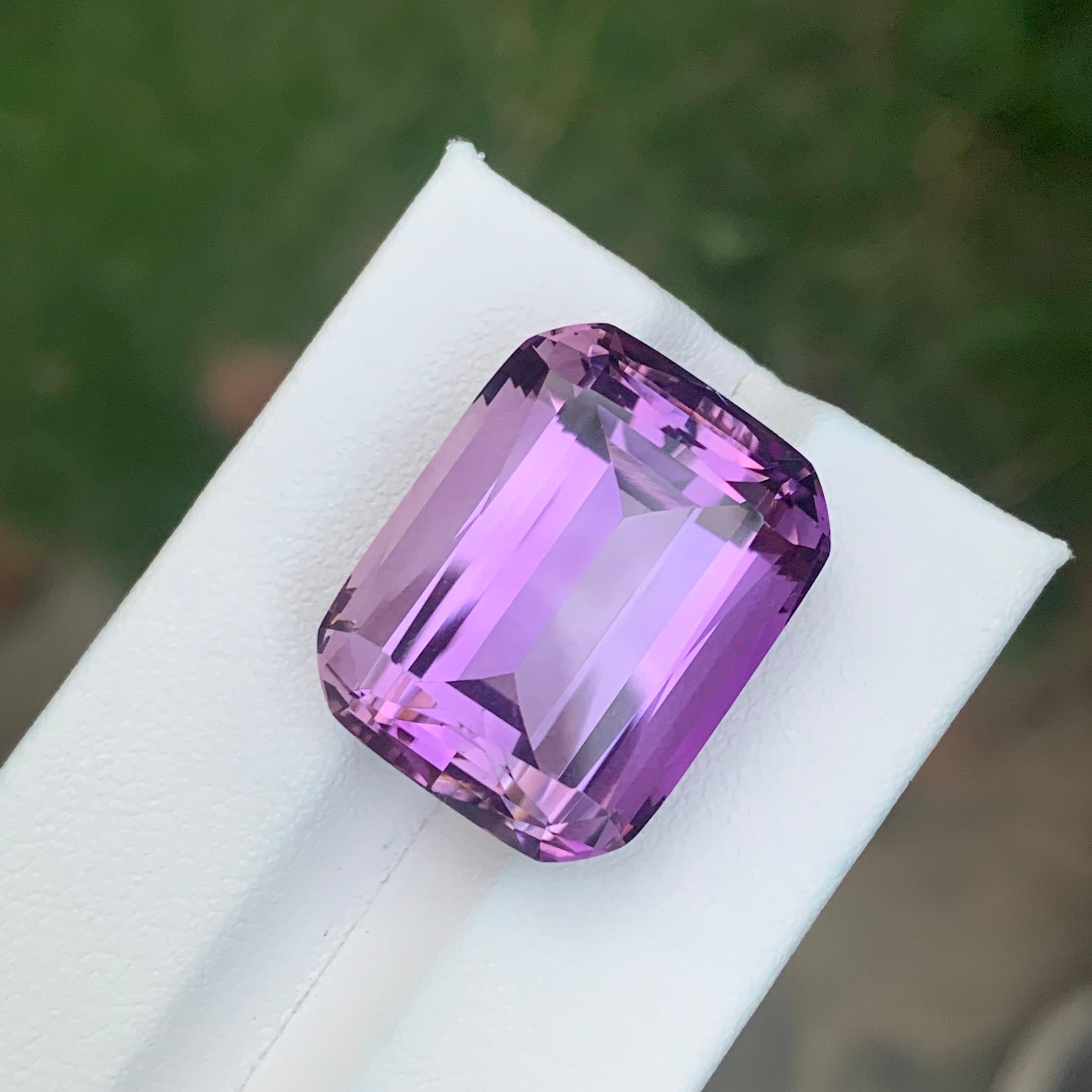 Women's or Men's Huge 31.00 Carat Natural Loose Amethyst Cushion Shape Gemstone For Sale