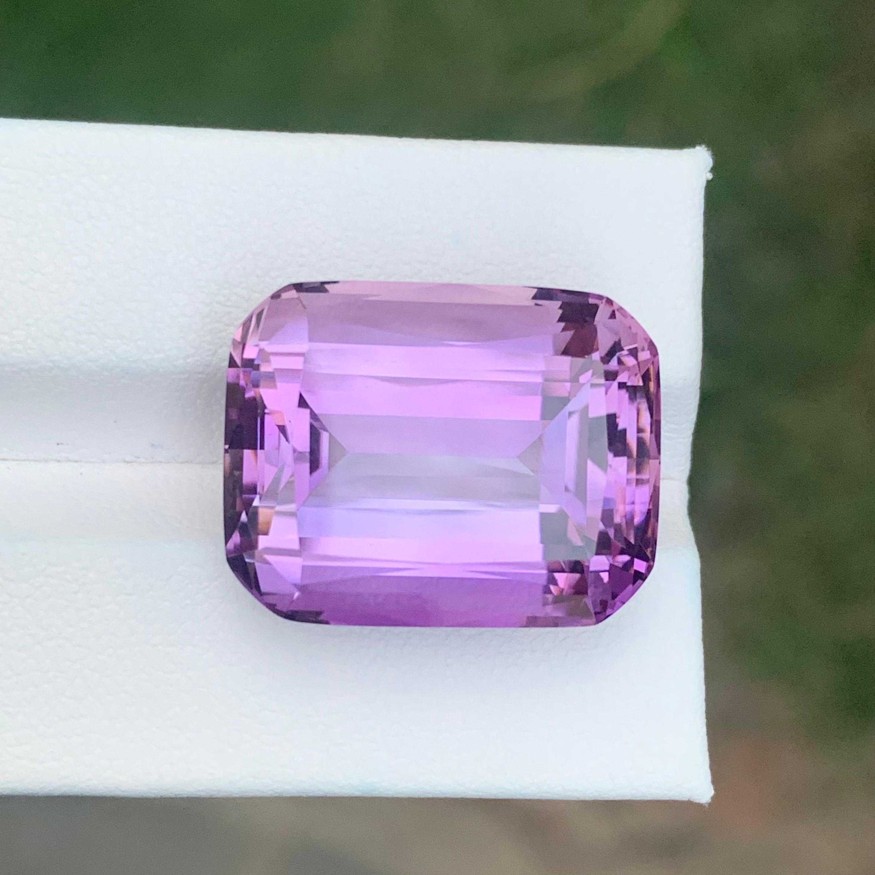 Huge 31.00 Carat Natural Loose Amethyst Cushion Shape Gemstone For Sale 3