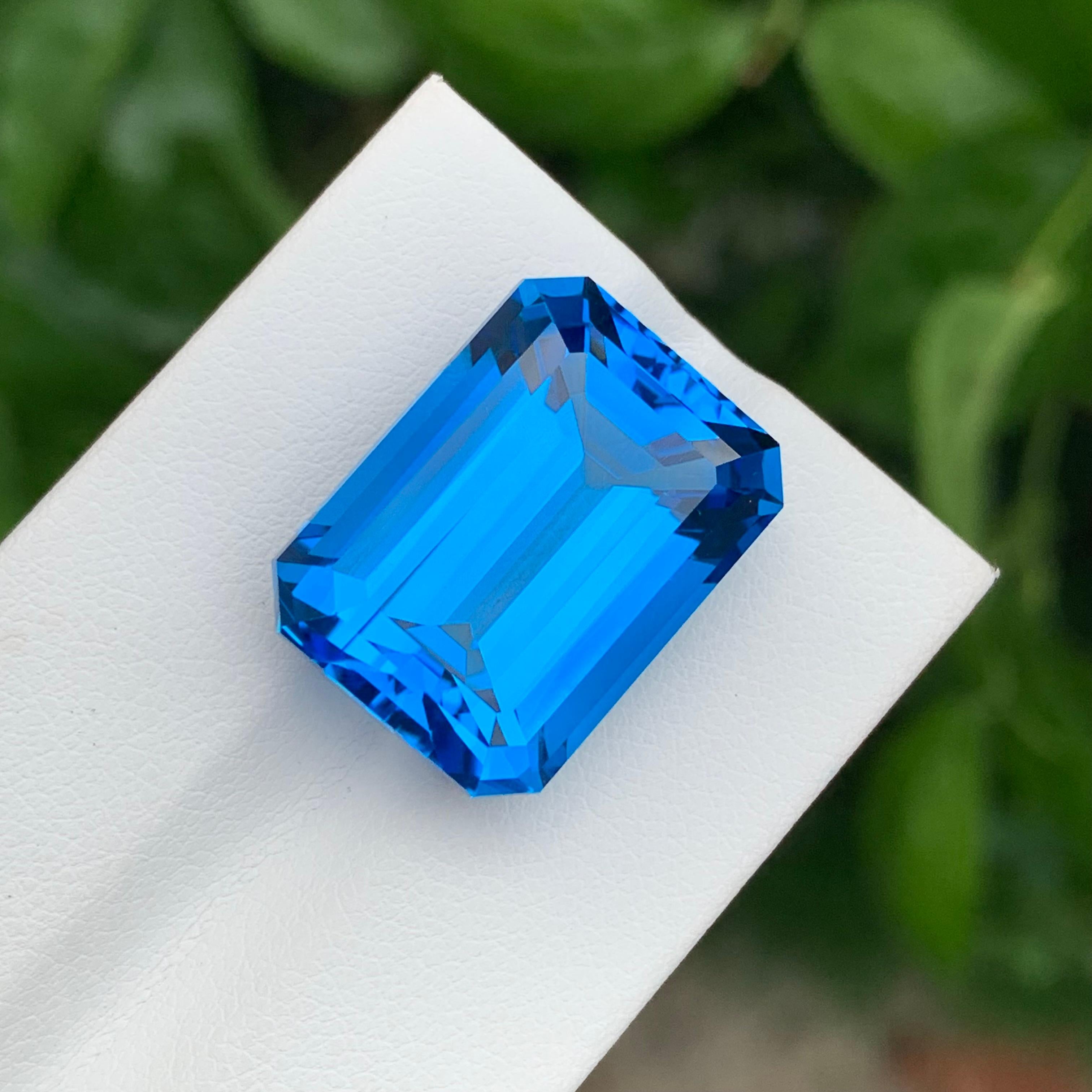 Arts and Crafts Huge 31.28 Carats Swiss Blue Loose Topaz For Necklace Jewelry For Sale