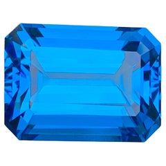 Huge 31.28 Carats Swiss Blue Loose Topaz For Necklace Jewelry