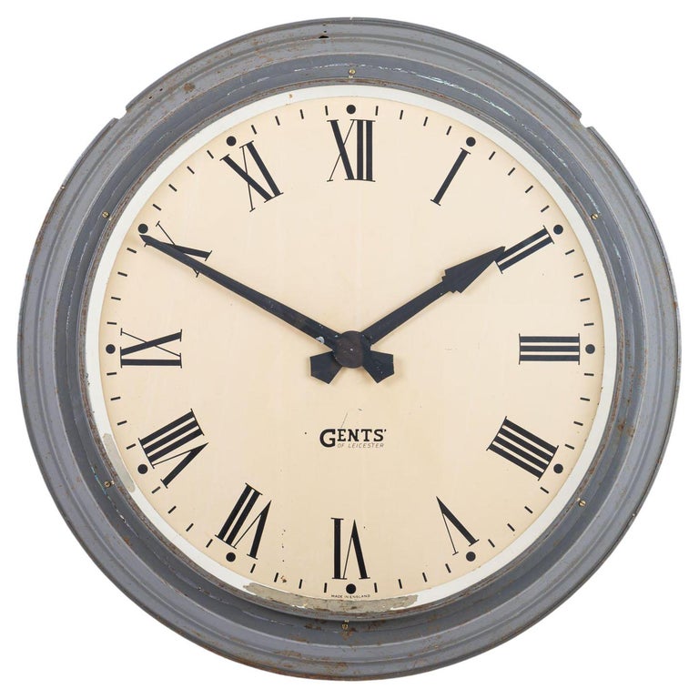 Huge Antique Station Clock by Gents of Leicester For Sale at 1stDibs