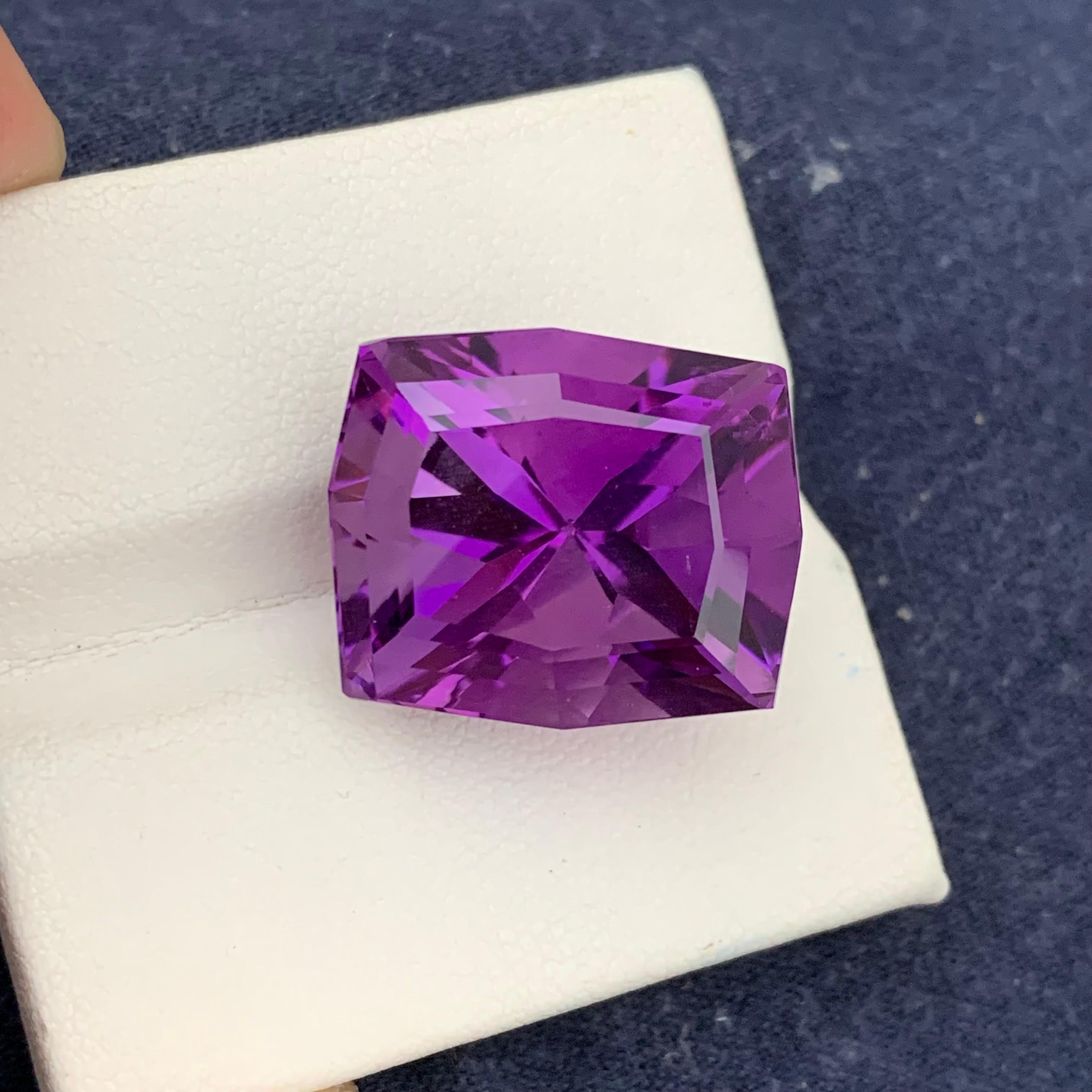 Loose Amethyst 
Weight: 33.70 Carats 
Dimension: 20x16.9x16.1 Mm
Origin: Brazil 
Color: Purple
Shape: Octagon
Treatment: Non
Amethyst, the striking purple variety of quartz, has captivated humans for centuries with its beauty and metaphysical