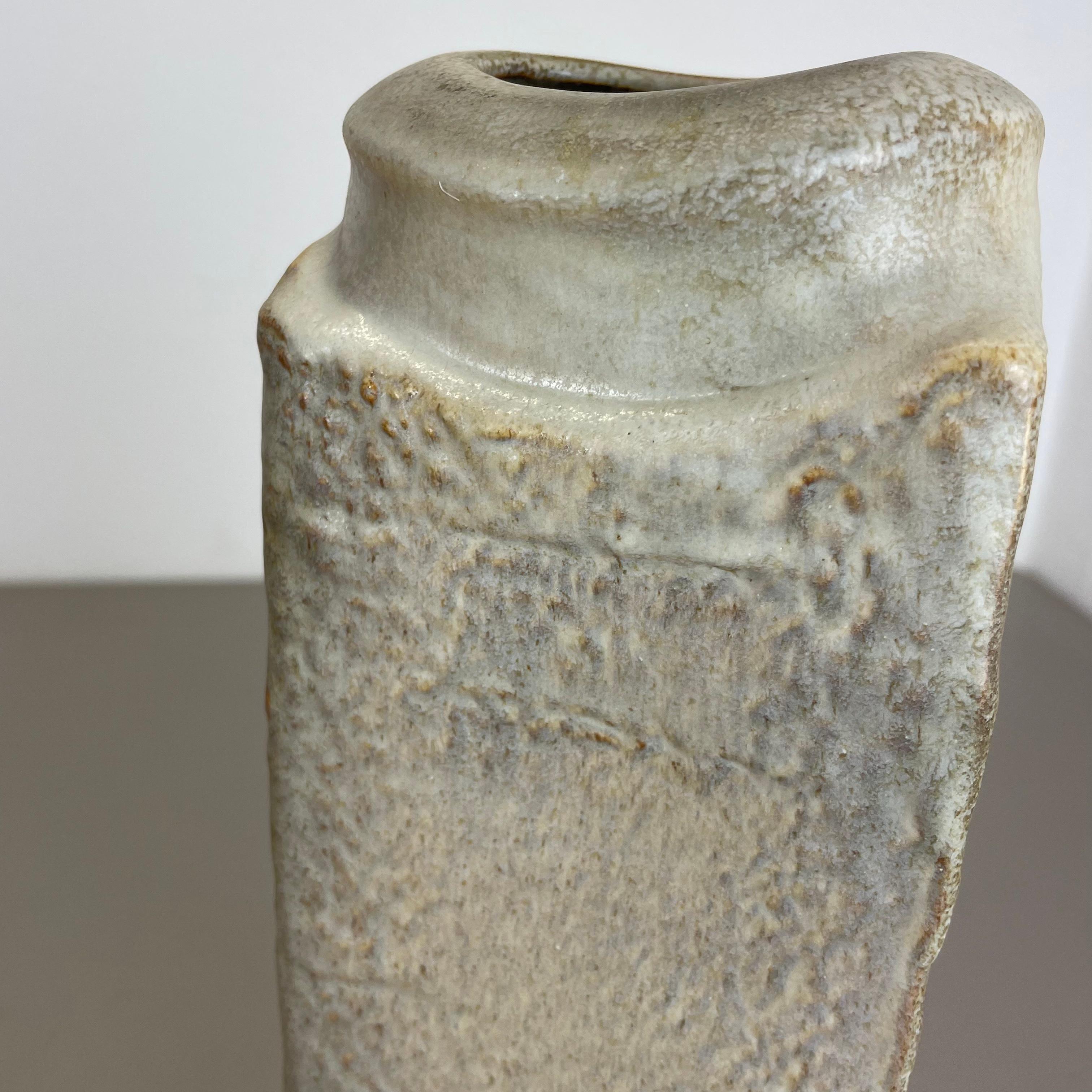 Huge 33cm ceramic Pottery Vase Object by Heiner Balzar for Steuler, Germany 1970 For Sale 12